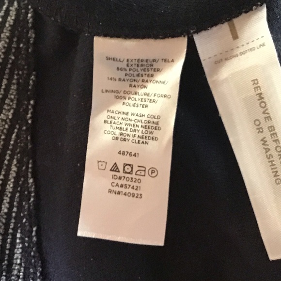 LOFT Black and White Striped Midi Dress Size 6 V Neck Lined Sleeveless - Picture 9 of 9